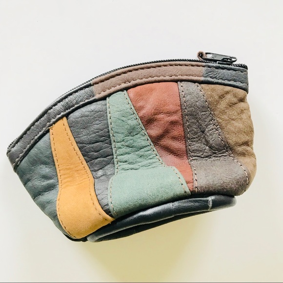 Handbags - Soft Color Block Leather Change Purse Wallet
